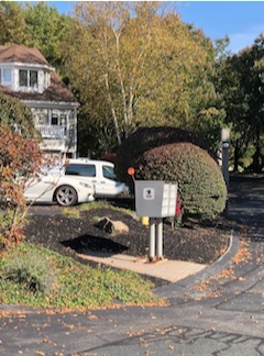 the
      mailboxes  after the leaning lightpost was removed